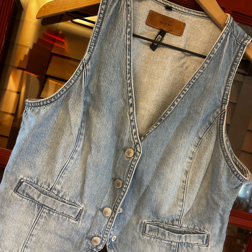 Blank NYC Light Blue Denim Vest